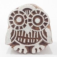 Owl Design on Wooden Printing Blocks