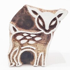 Deer Design on Wooden Printing Blocks