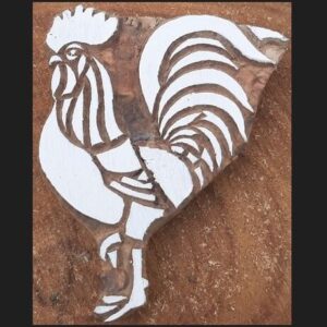 Rooster Design Wooden Printing Blocks